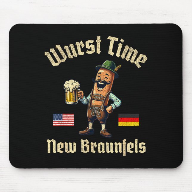 Wurst Time Wurst Fest German Beer Festival New Bra Mouse Pad (Front)