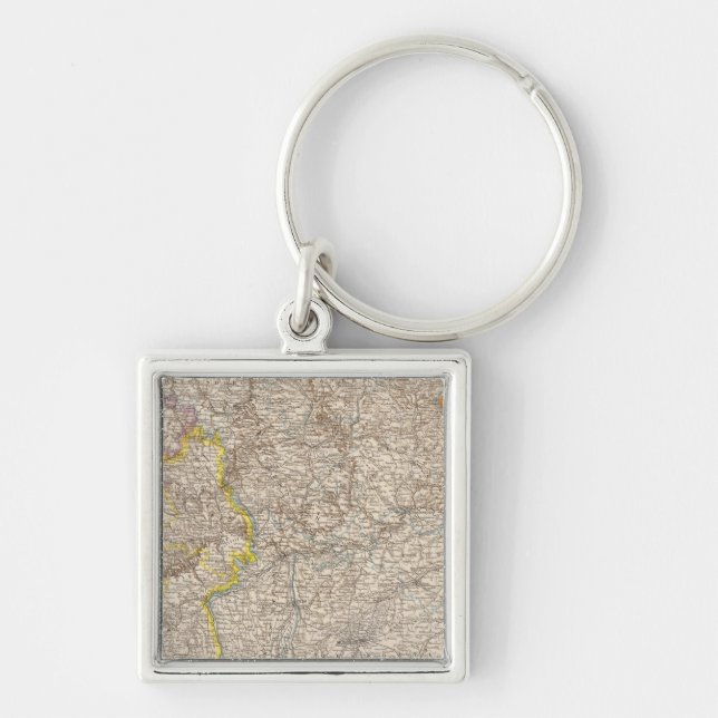 Wurttemberg, Bayern Atlas Map of Germany Keychain (Front)