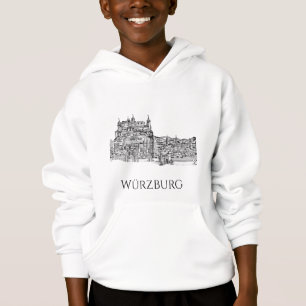 Würzburg Bavaria Cityscape Minimalist Line Art Hoodie