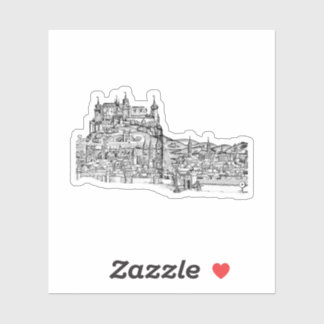 Würzburg Bavaria Cityscape Minimalist Line Art Sticker