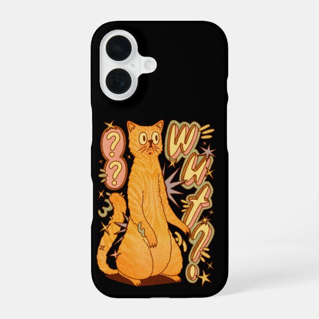 Wut? / An Orange Cat Illustration iPhone Case (Back)