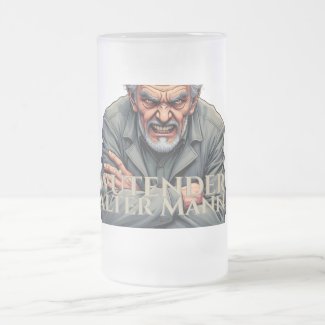 Wütender Alter Mann – Cartoon-Illustration Frosted Glass Beer Mug