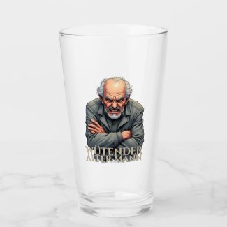 Wütender Alter Mann – Cartoon-Illustration Glass