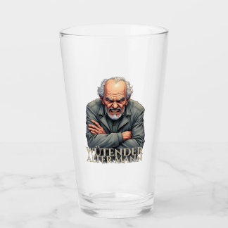 Wütender Alter Mann – Cartoon-Illustration Glass