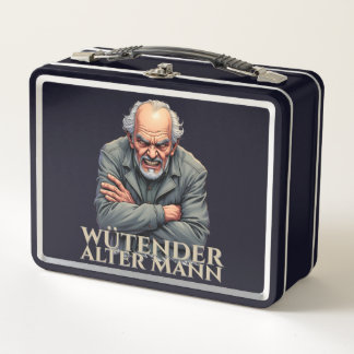 Wütender Alter Mann – Cartoon-Illustration Metal Lunch Box