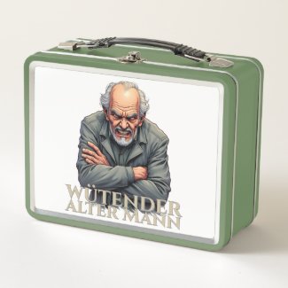 Wütender Alter Mann – Cartoon-Illustration Metal Lunch Box