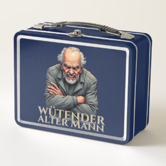 Wütender Alter Mann – Cartoon-Illustration Metal Lunch Box