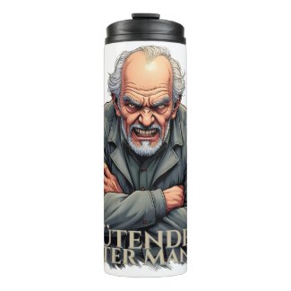 Wütender Alter Mann – Cartoon-Illustration Thermal Tumbler