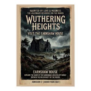 Wuthering Heights Gothic Moorland Vintage Travel Poster