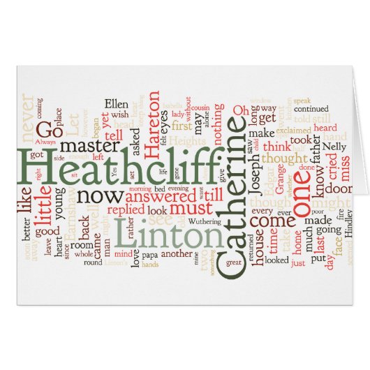 Wuthering Heights Word Cloud Cards (Front Horizontal)