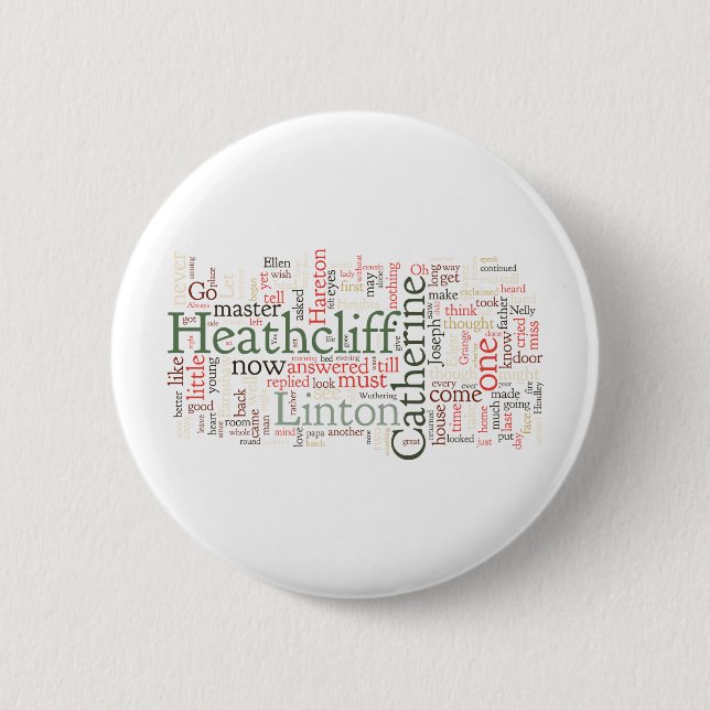 Wuthering Heights Word Cloud Pinback Button (Front)