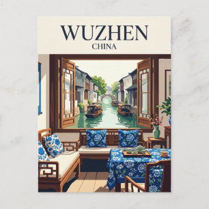 Wuzhen Water Town Bed and Breakfast Interior China Postcard