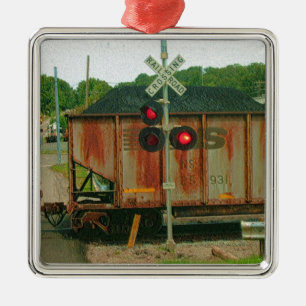 WV Coal Train Metal Ornament
