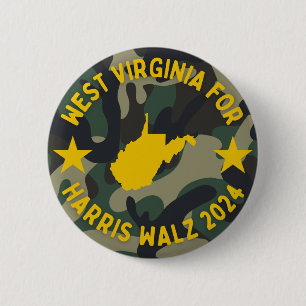 WV for Harris/Walz Camo button