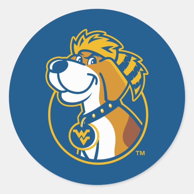 WV Mountaineer Youth Dog Classic Round Sticker (Front)