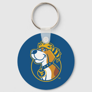 WV Mountaineer Youth Dog Keychain