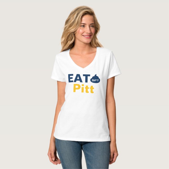 WV Womens Vneck Top Eat It Pitt  (Front Full)