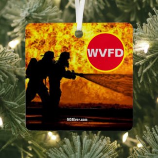 WVFD Flames Metal Ornament