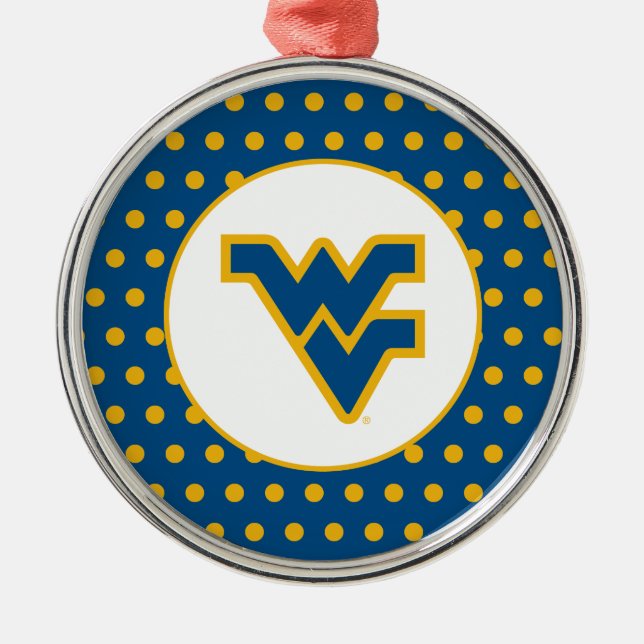 WVU Blue & Gold Metal Ornament (Front)