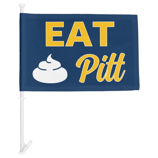 WVU Eat it PITT Car Flag - Blue (Front)