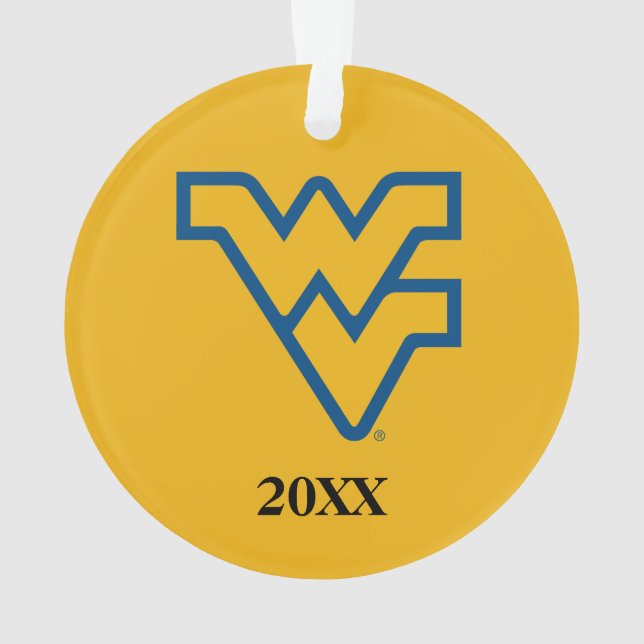 WVU Logo with Year Ornament (Back)