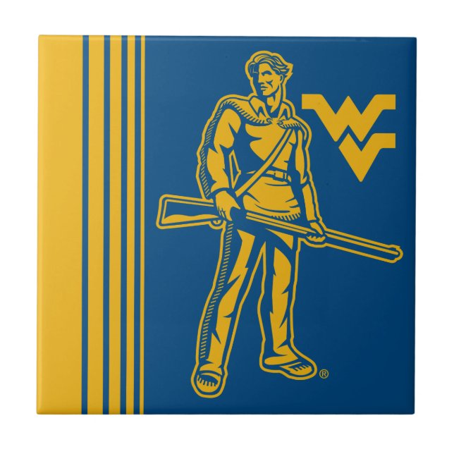WVU Mountaineer Ceramic Tile (Front)