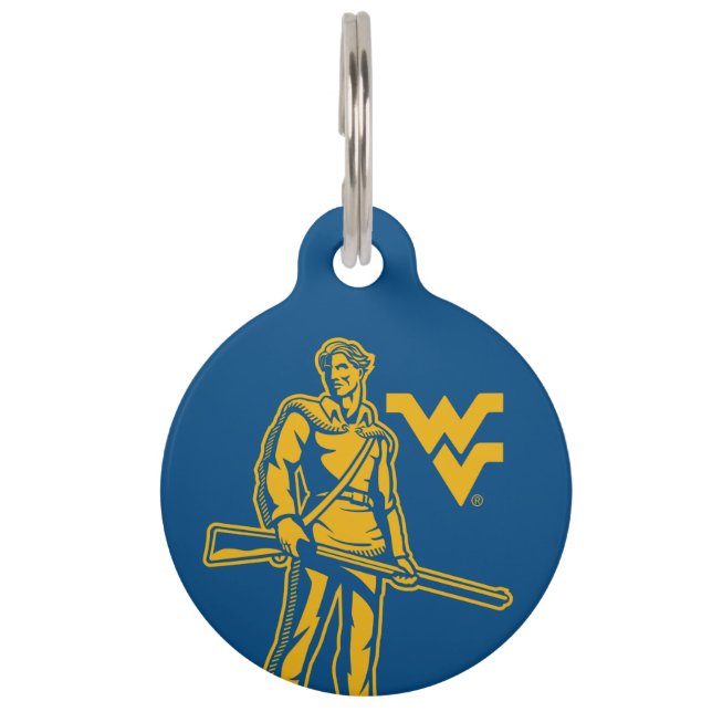 WVU Mountaineer Pet Name Tag (Front)