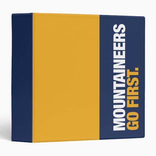 WVU Mountaineers Go First 3 Ring Binder