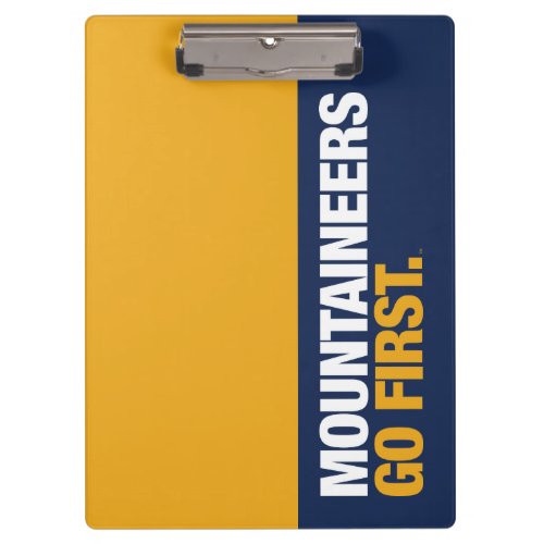 WVU Mountaineers Go First Clipboard