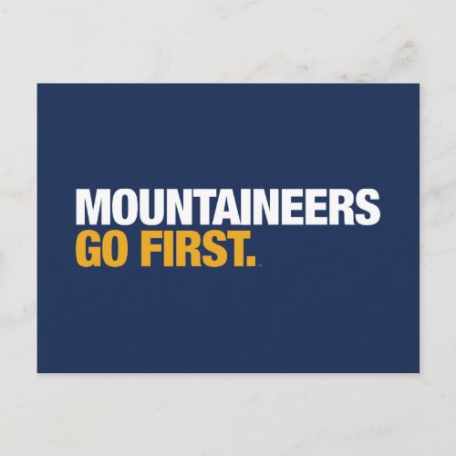 WVU Mountaineers Go First Postcard