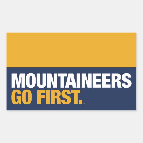 WVU Mountaineers Go First Rectangular Sticker