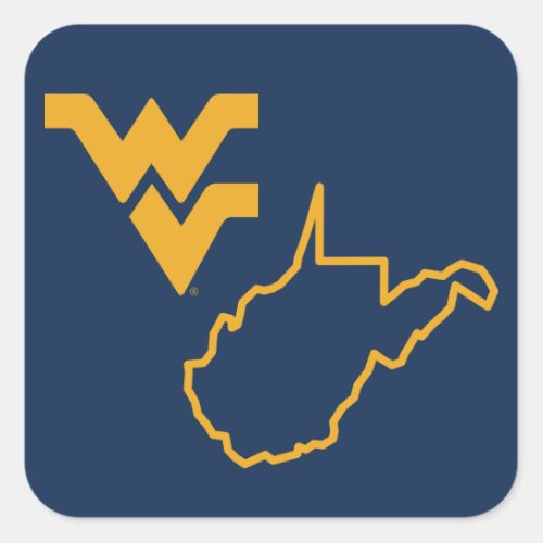 WVU  West Virginia University Square Sticker