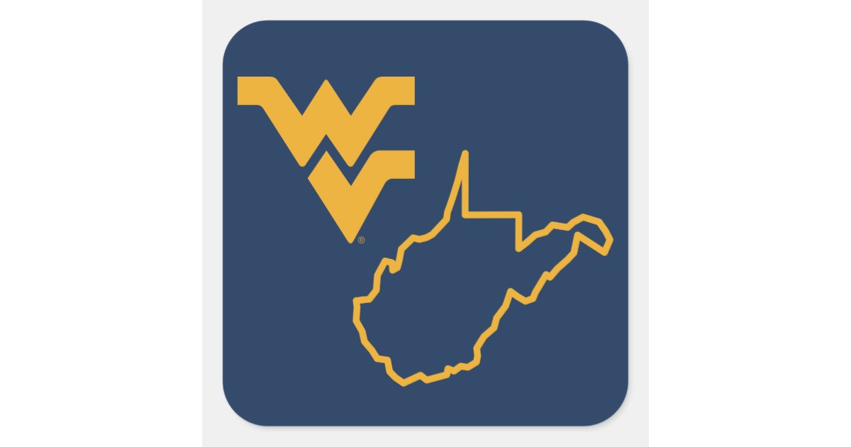 WVU | West Virginia University Square Sticker | Zazzle