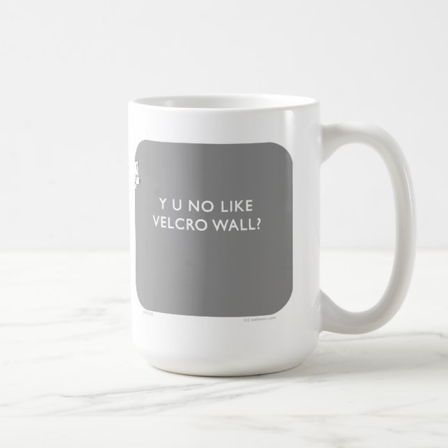 WW033 "Badass Bunny" waitwot "velcro wall" Coffee Mug (Right)