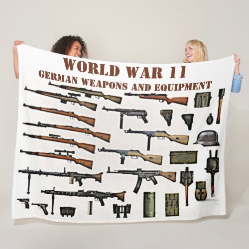 WW11 GERMAN WEAPONS and  EQUIPMENT Fleece Blanket