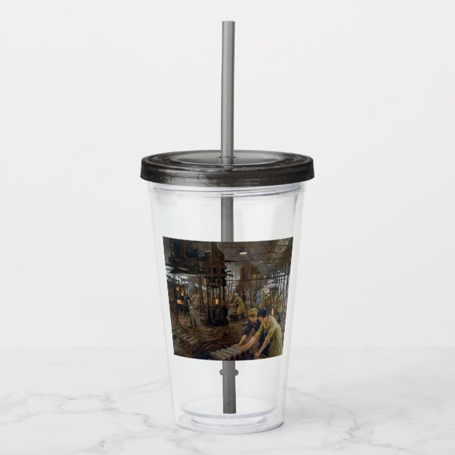 WW1 1918 Women Working at a Munitions a Factory  Acrylic Tumbler (Front)