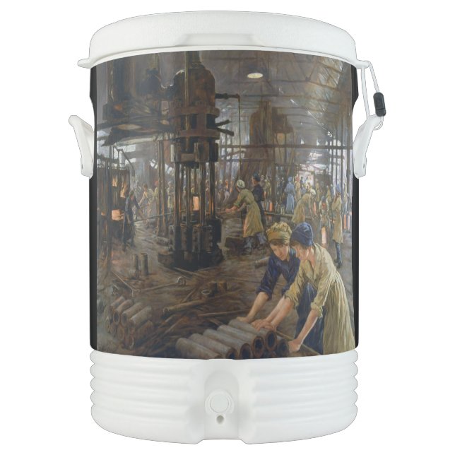 WW1 1918 Women Working at a Munitions a Factory  Beverage Cooler (Front)