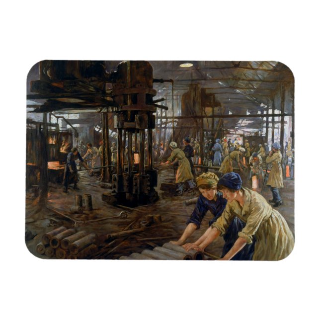 WW1 1918 Women Working at a Munitions a Factory  Magnet (Horizontal)