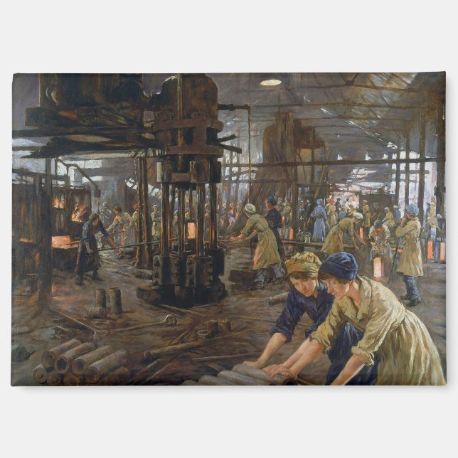 WW1 1918 Women Working at a Munitions a Factory  Magnet (Front)