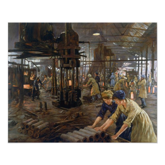 WW1 1918 Women Working at a Munitions a Factory  Photo Print (Front)