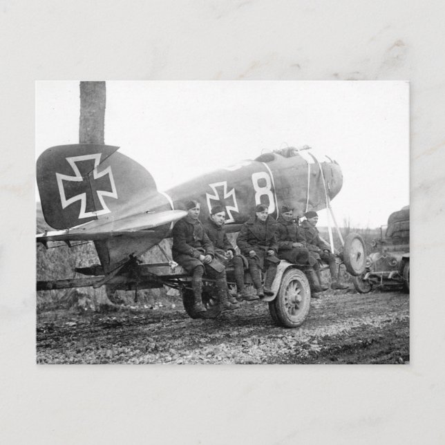 WW1 Captured German Aircraft Photograph Postcard (Front)