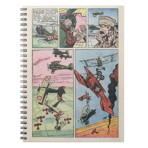 WW1 Fighter Plane Dogfight Vintage Comic Book Page