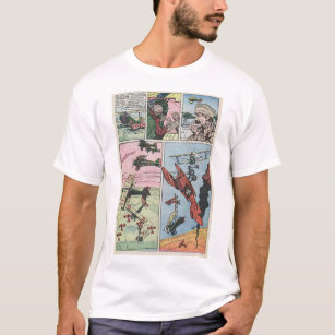 WW1 Fighter Plane Dogfight Vintage Comic Book Page T-Shirt