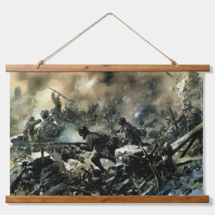 WW1 French Battle of Verdun battle scene Hanging Tapestry