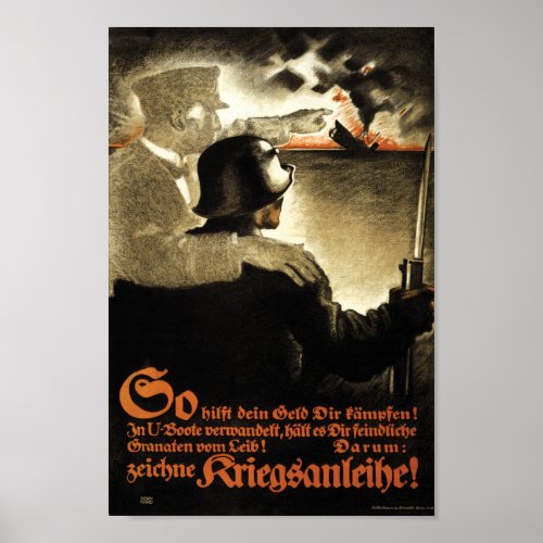 WW1 German Propaganda Buy War Bonds Poster