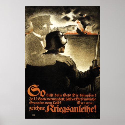 Ww1 German  war bonds propaganda poster