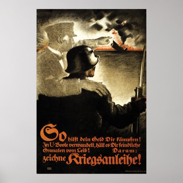 Ww1 German  war bonds propaganda poster (Front)