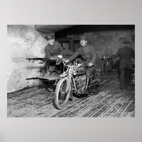 WW1 Motorcycle Ambulance Poster