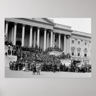 WW1 Veteran Bonus Demonstration, 1922 Poster