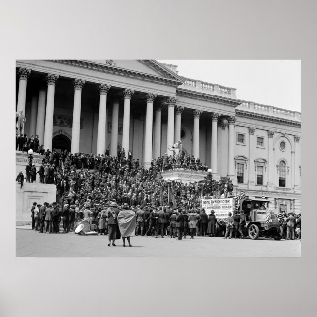 WW1 Veteran Bonus Demonstration, 1922 Poster (Front)